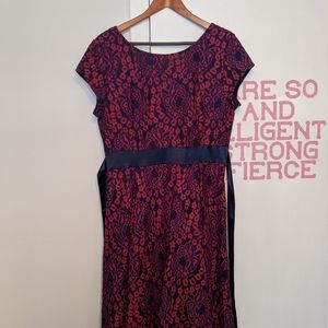 Musol, Red & Navy dress, knee legnth